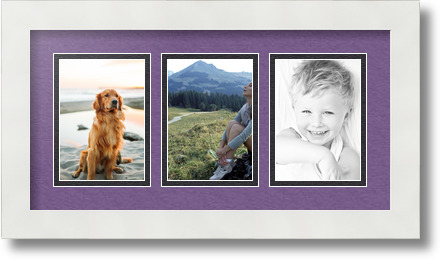 ArtToFrames Collage Mat Picture Photo Frame 3 3.5x5" Openings in Satin White 29