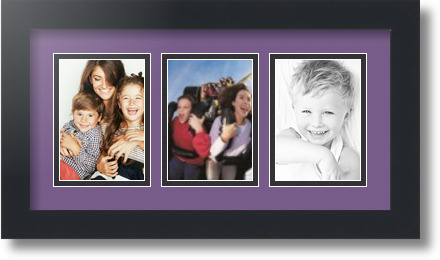 ArtToFrames Collage Mat Picture Photo Frame 3 3.5x5" Openings in Satin Black 29