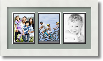 ArtToFrames Collage Mat Picture Photo Frame 3 3.5x5" Openings in Satin White 29