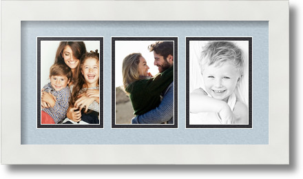 ArtToFrames Collage Mat Picture Photo Frame 3 3.5x5" Openings in Satin White 29