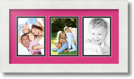 ArtToFrames Collage Mat Picture Photo Frame 3 3.5x5" Openings in Satin White 29