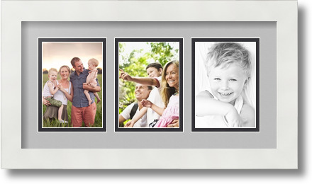 ArtToFrames Collage Mat Picture Photo Frame 3 3.5x5" Openings in Satin White 29