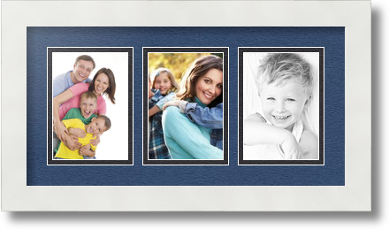 ArtToFrames Collage Mat Picture Photo Frame 3 3.5x5" Openings in Satin White 29