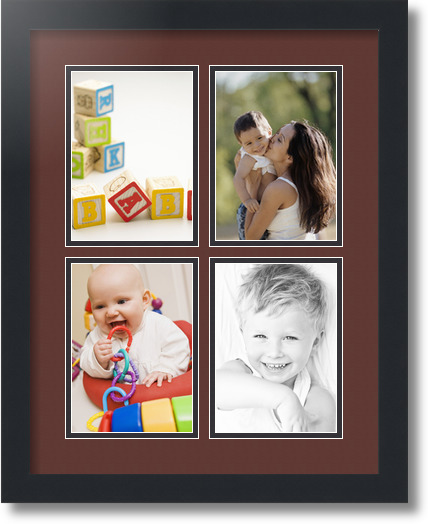 ArtToFrames Collage Mat Picture Photo Frame - 4 5x7" Openings in Satin Black 3