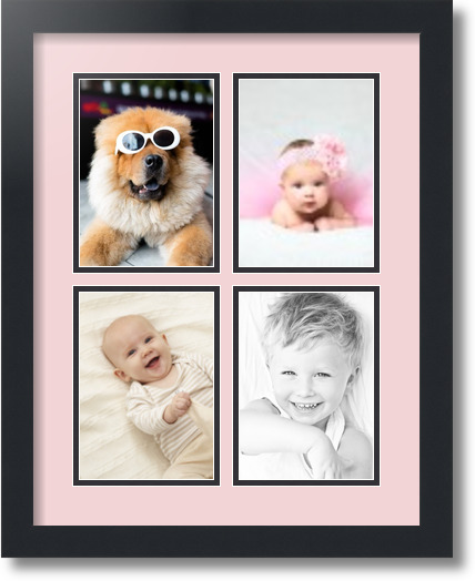 ArtToFrames Collage Mat Picture Photo Frame - 4 5x7" Openings in Satin Black 3