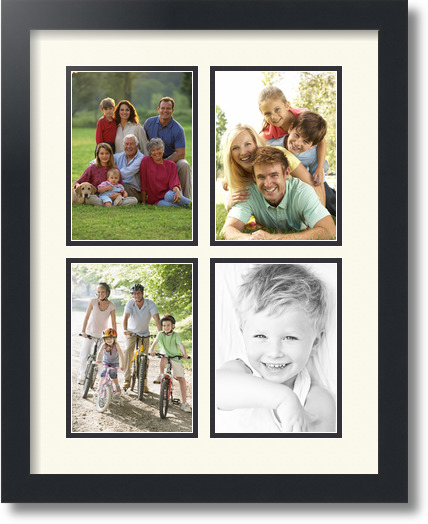 ArtToFrames Collage Mat Picture Photo Frame - 4 5x7" Openings in Satin Black 3