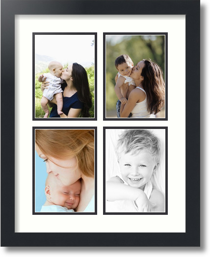 ArtToFrames Collage Mat Picture Photo Frame - 4 5x7" Openings in Satin Black 3