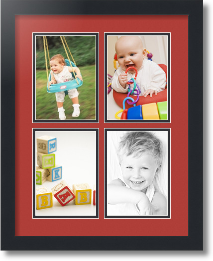 ArtToFrames Collage Mat Picture Photo Frame - 4 5x7" Openings in Satin Black 3