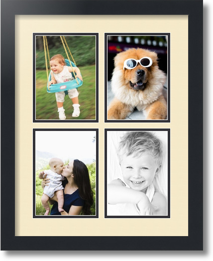 ArtToFrames Collage Mat Picture Photo Frame - 4 5x7" Openings in Satin Black 3