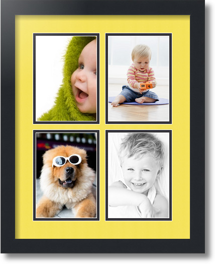 ArtToFrames Collage Mat Picture Photo Frame - 4 5x7" Openings in Satin Black 3