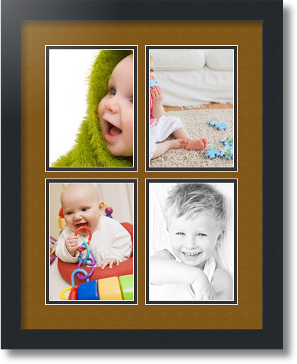 ArtToFrames Collage Mat Picture Photo Frame - 4 5x7" Openings in Satin Black 3