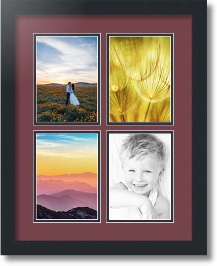 ArtToFrames Collage Mat Picture Photo Frame - 4 5x7" Openings in Satin Black 3