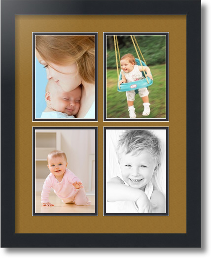 ArtToFrames Collage Mat Picture Photo Frame - 4 5x7" Openings in Satin Black 3