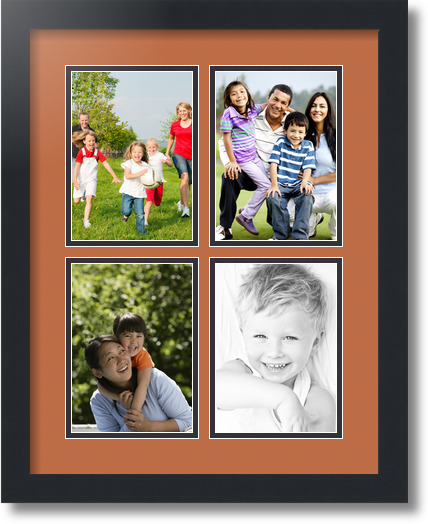 ArtToFrames Collage Mat Picture Photo Frame - 4 5x7" Openings in Satin Black 3