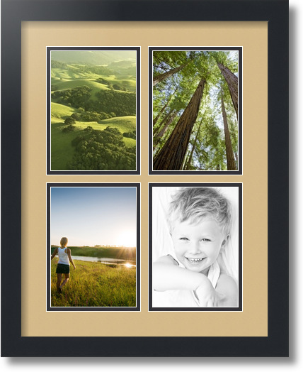 ArtToFrames Collage Mat Picture Photo Frame  1 11x14" Openings in Black 726 