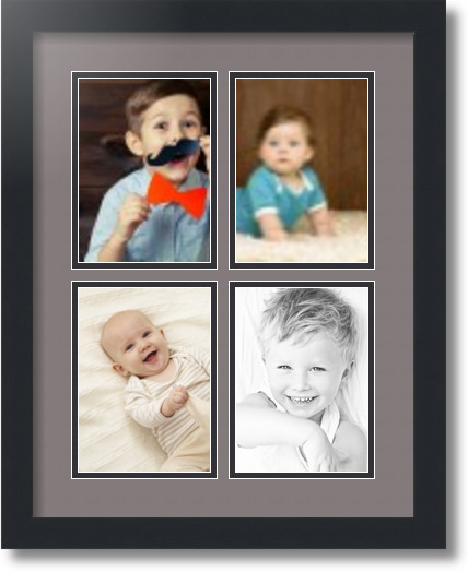 ArtToFrames Collage Mat Picture Photo Frame - 4 5x7" Openings in Satin Black 3