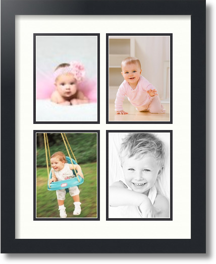 ArtToFrames Collage Mat Picture Photo Frame - 4 5x7" Openings in Satin Black 3