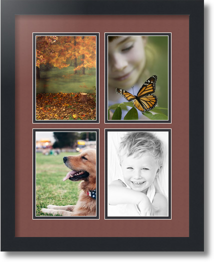 ArtToFrames Collage Mat Picture Photo Frame - 4 5x7" Openings in Satin Black 3