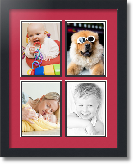 ArtToFrames Collage Mat Picture Photo Frame - 4 5x7" Openings in Satin Black 3