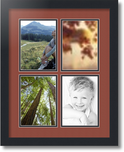 ArtToFrames Collage Mat Picture Photo Frame - 4 5x7" Openings in Satin Black 3