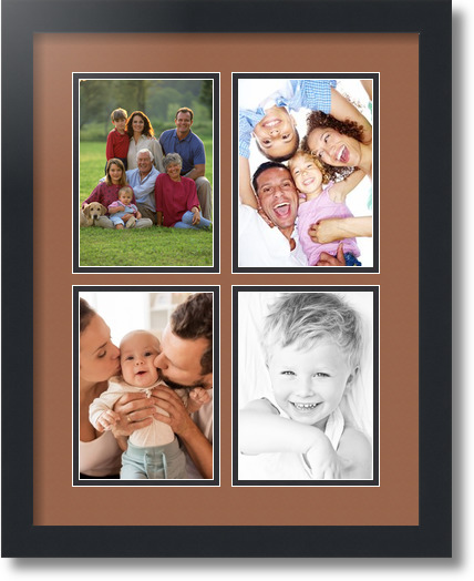 ArtToFrames Collage Mat Picture Photo Frame - 4 5x7" Openings in Satin Black 3