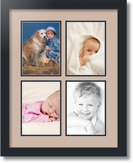 ArtToFrames Collage Mat Picture Photo Frame - 4 5x7" Openings in Satin Black 3