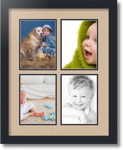 ArtToFrames Collage Mat Picture Photo Frame - 4 5x7" Openings in Satin Black 3