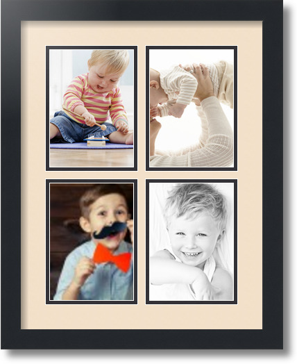 ArtToFrames Collage Mat Picture Photo Frame - 4 5x7" Openings in Satin Black 3