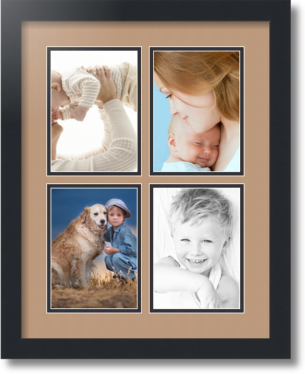 ArtToFrames Collage Mat Picture Photo Frame - 4 5x7" Openings in Satin Black 3