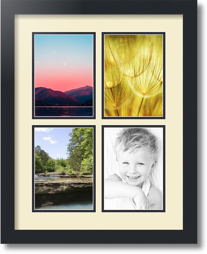 ArtToFrames Collage Mat Picture Photo Frame - 4 5x7" Openings in Satin Black 3