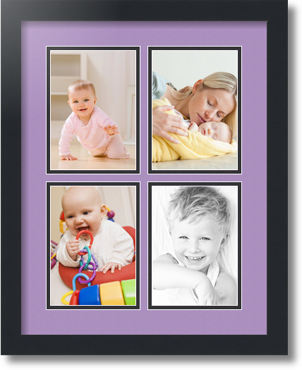 ArtToFrames Collage Mat Picture Photo Frame - 4 5x7" Openings in Satin Black 3