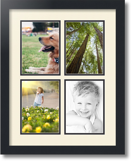 ArtToFrames Collage Mat Picture Photo Frame - 4 5x7" Openings in Satin Black 3