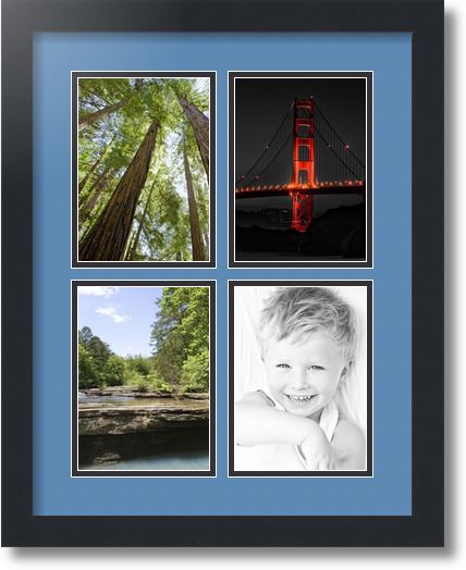 ArtToFrames Collage Mat Picture Photo Frame - 4 5x7" Openings in Satin Black 3