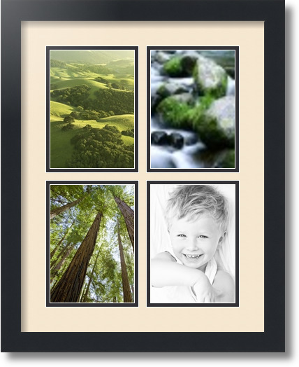 ArtToFrames Collage Mat Picture Photo Frame - 4 5x7" Openings in Satin Black 3