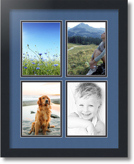 ArtToFrames Collage Mat Picture Photo Frame - 4 5x7" Openings in Satin Black 3