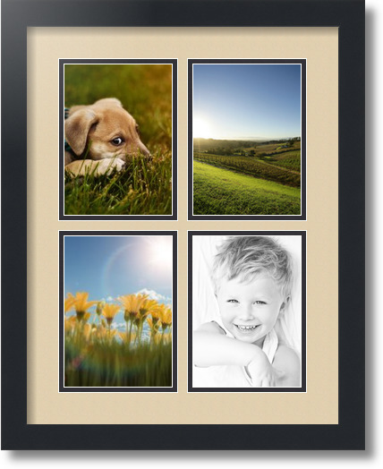 ArtToFrames Collage Mat Picture Photo Frame - 4 5x7" Openings in Satin Black 3