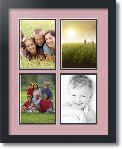 ArtToFrames Collage Mat Picture Photo Frame - 4 5x7" Openings in Satin Black 3