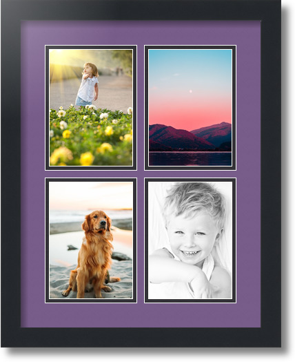 ArtToFrames Collage Mat Picture Photo Frame - 4 5x7" Openings in Satin Black 3