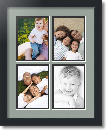 ArtToFrames Collage Mat Picture Photo Frame - 4 5x7" Openings in Satin Black 3