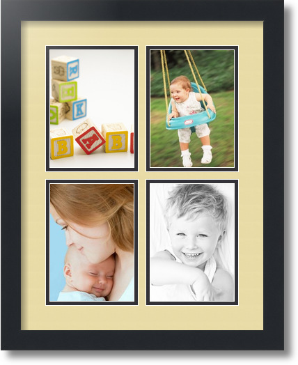 ArtToFrames Collage Mat Picture Photo Frame - 4 5x7" Openings in Satin Black 3