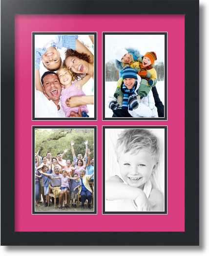 ArtToFrames Collage Mat Picture Photo Frame - 4 5x7" Openings in Satin Black 3