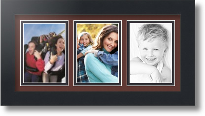 ArtToFrames Collage Mat Picture Photo Frame 3 3.5x5" Openings in Satin Black 31 - Picture 50 of 62