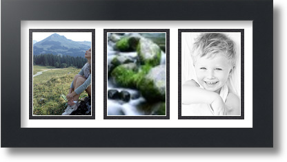 ArtToFrames Collage Mat Picture Photo Frame 3 3.5x5" Openings in Satin Black 31 - Picture 56 of 62
