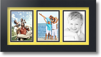 ArtToFrames Collage Mat Picture Photo Frame 3 3.5x5" Openings in Satin Black 31 - Picture 62 of 62