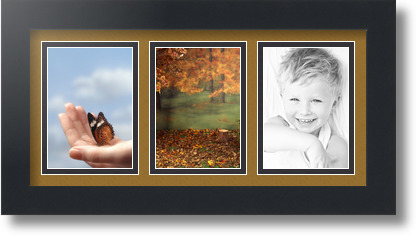 ArtToFrames Collage Mat Picture Photo Frame 3 3.5x5" Openings in Satin Black 31 - Picture 22 of 62
