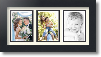 ArtToFrames Collage Mat Picture Photo Frame 3 3.5x5" Openings in Satin Black 31 - Picture 54 of 62