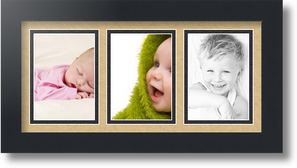ArtToFrames Collage Mat Picture Photo Frame 3 3.5x5" Openings in Satin Black 31 - Picture 20 of 62