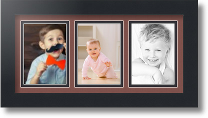 ArtToFrames Collage Mat Picture Photo Frame 3 3.5x5" Openings in Satin Black 31 - Picture 12 of 62