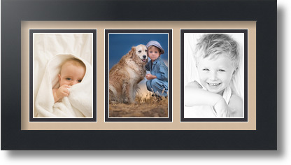 ArtToFrames Collage Mat Picture Photo Frame 3 3.5x5" Openings in Satin Black 31 - Picture 19 of 62