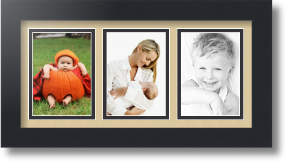 ArtToFrames Collage Mat Picture Photo Frame 3 3.5x5" Openings in Satin Black 31 - Picture 31 of 62